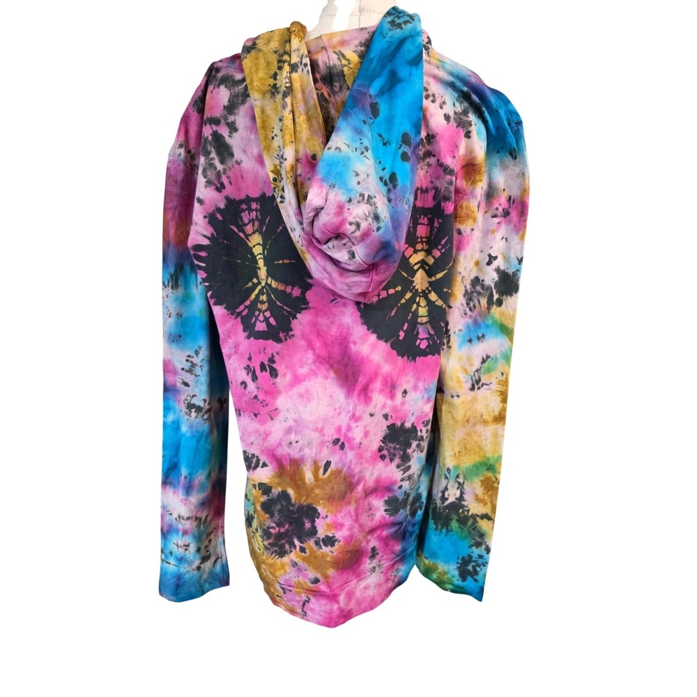 Kathmandu Imports Tie Dye Zip Up Hoodie Sweatshirt M L Cotton - Picture 4 of 7